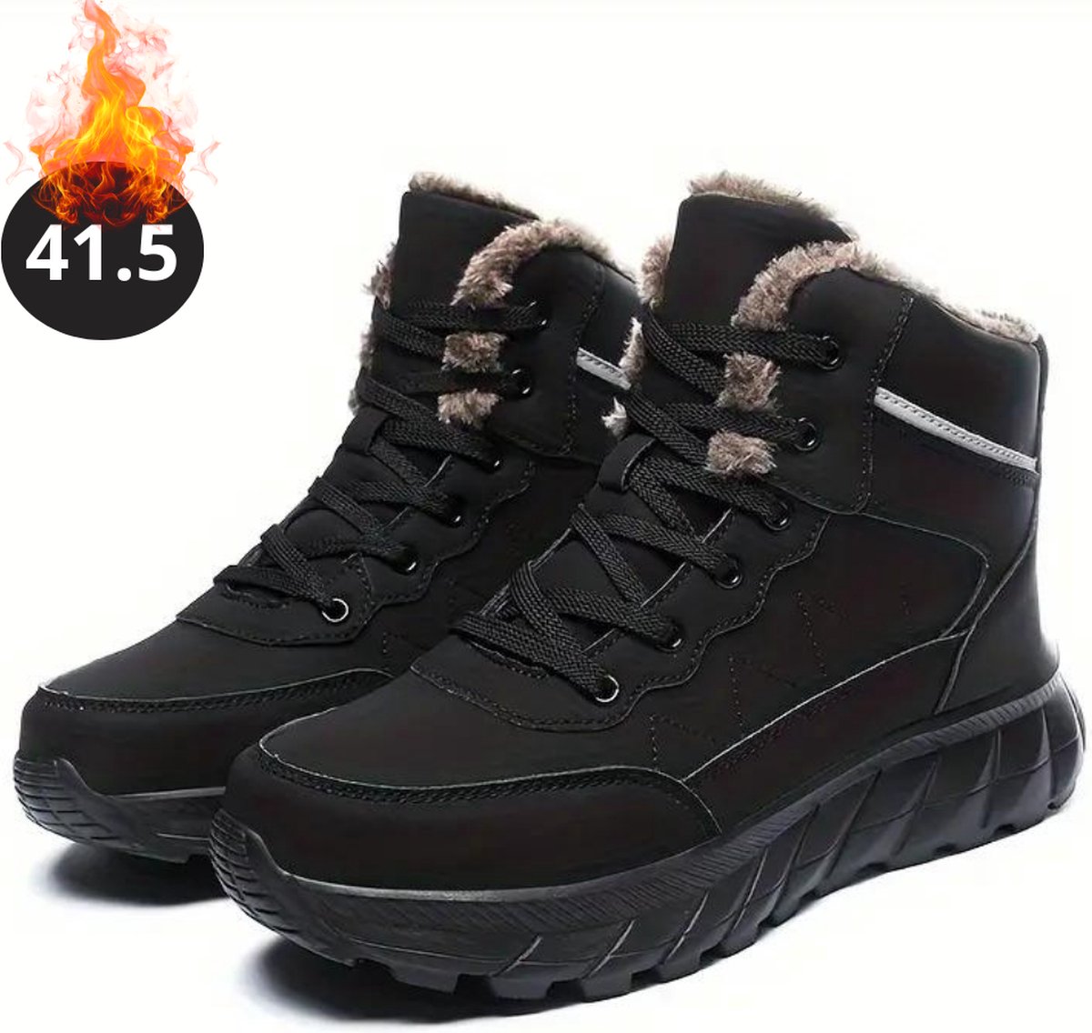 Bovista Snowboots Sneeuwschoenen Sneeuwboots Heren Wintersport Ski Skischoenen – 41.5 Buiten Antislip Zwart