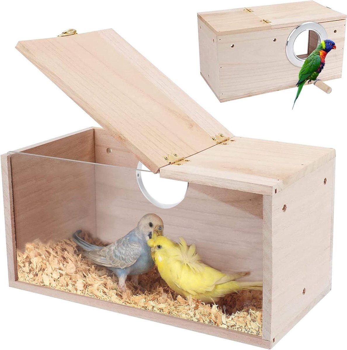 Jadeshay Kweekbox, hoogwaardig hout, huisdier, vogel, nest, huis