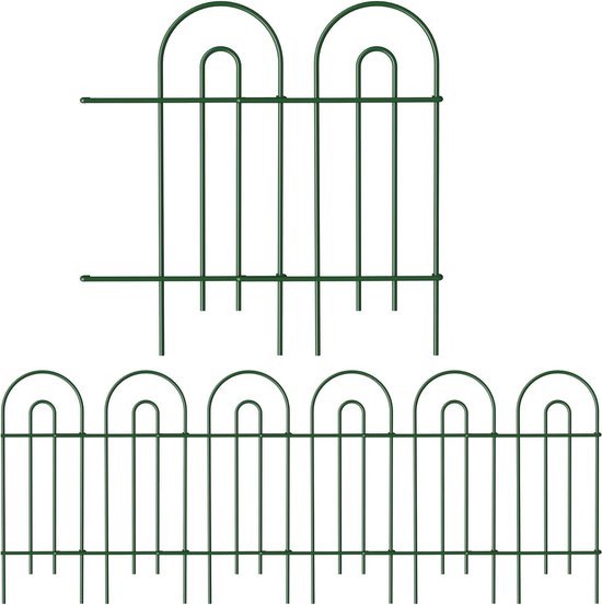 Yeabett Tuinhek, tijdelijk hek, dierenhek, barrière, decoratief metalen hek voor buiten, grasland, binnenplaats, terras, 31 cm (B) x 41 cm (H), 25 stuks
