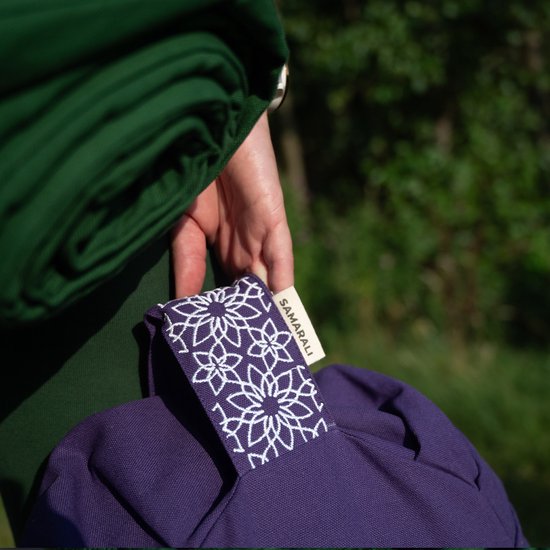 Samarali Purperen Yoga & Meditatie Set - Biologisch Katoenen Zafu & Zabuton - Natuurlijke Kleuren van Samarali — afbeelding 5
