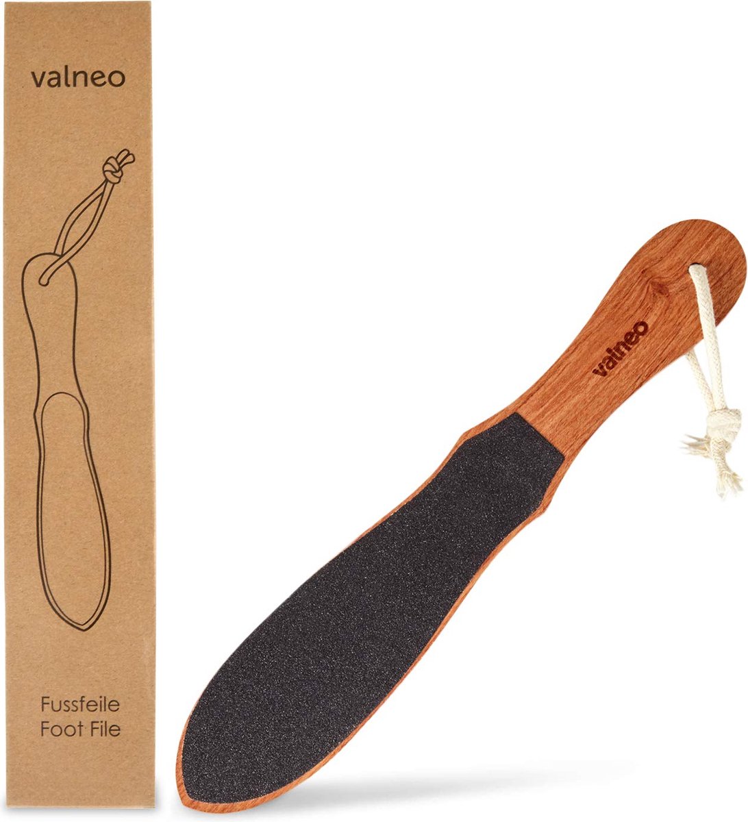 Goedkoopste VALNEO Voetvijl van premium hout, grof en fijn | eeltvijl, eeltverwijderaar, eeltrasp - vijl voor voetverzorging rubberhout.