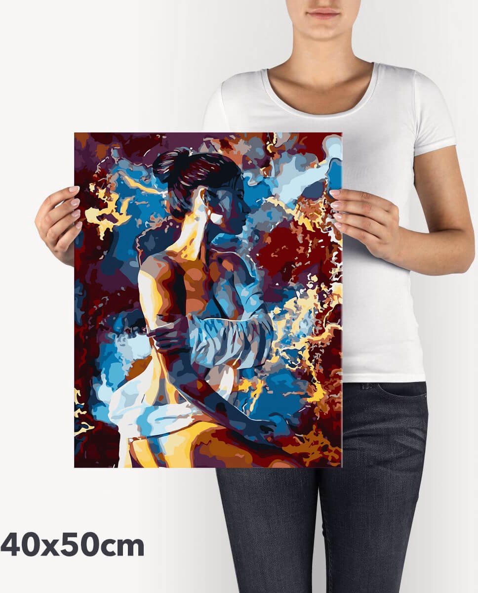 Schilderen Op Nummer Volwassenen DIY Paint By Number Compleet Hobby Pakket op Frame met Vernis - ®Arty Bee - Vrouwelijke Gratie 40x50cm — afbeelding 4