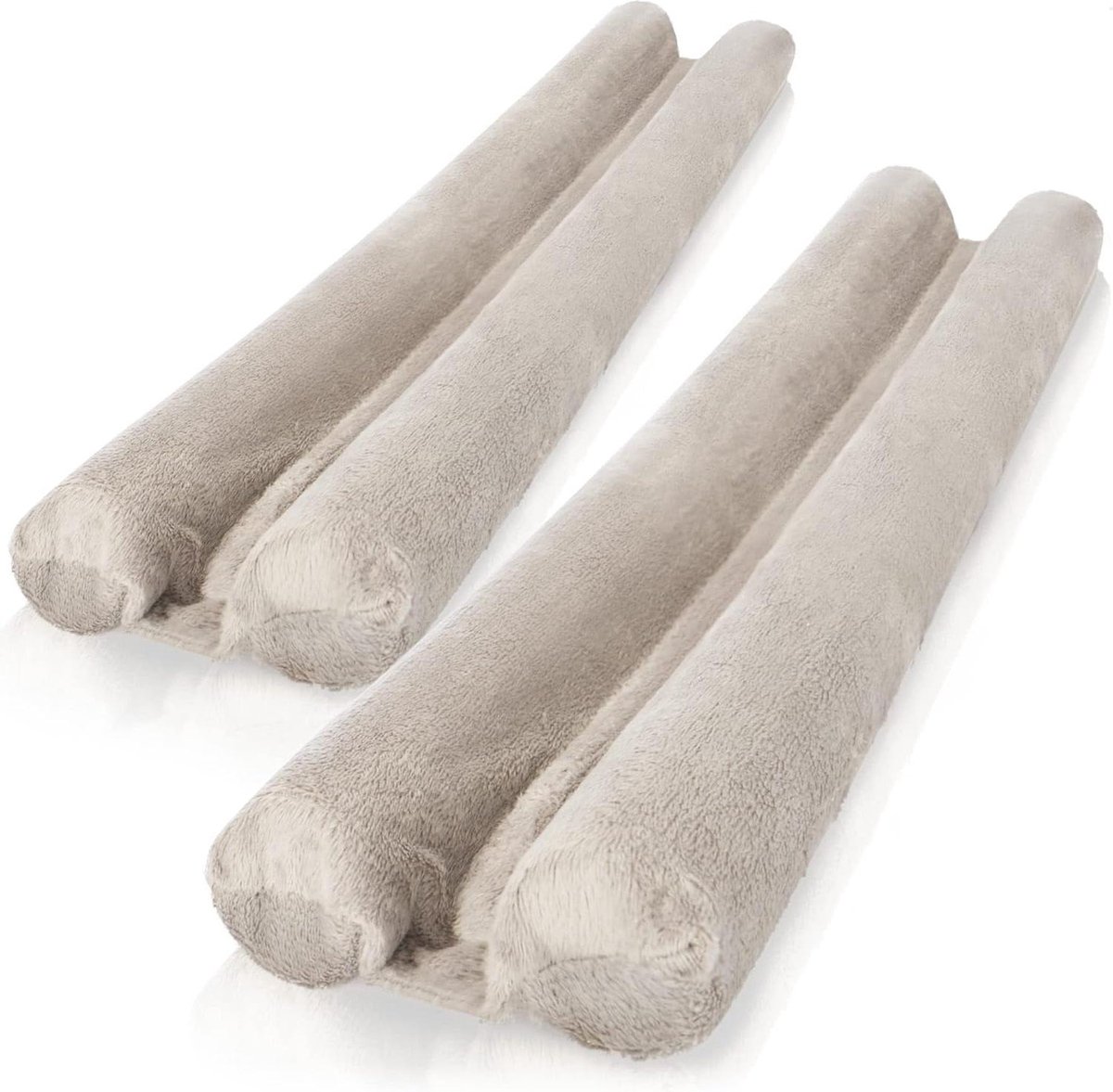 2x microvezel deurbodemafdichting met dubbele afdichting - bescherming tegen tocht en geluid - taupe