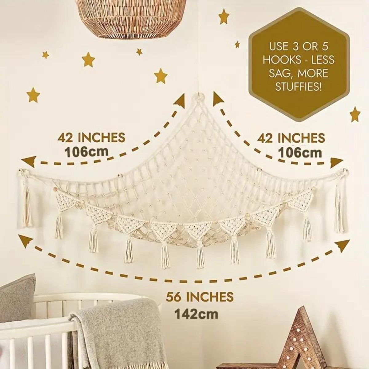 Livano Knuffel Net - Hangmat - Speelgoed - Opbergsysteem - Hangmat Voor Knuffels - Organizer - Wit