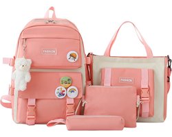 4-delige Waterdichte Schoolrugzak Set voor Kinderen & Tieners - Inclusief Lunchtas, Schoudertas & Etui - Stijlvol, boekentas voor zomer of school