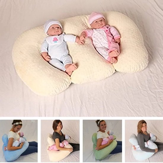 Eszenzics™ Voedingskussen - Multifunctioneel Verpleegkussen - Borstvoeding Tweeling - Wasbaar - Anti-Spugen - Babynest - Voeding Taillekussen - Moeder Zwangerschap Kussen - Roze van Eszenzics™ — afbeelding 2