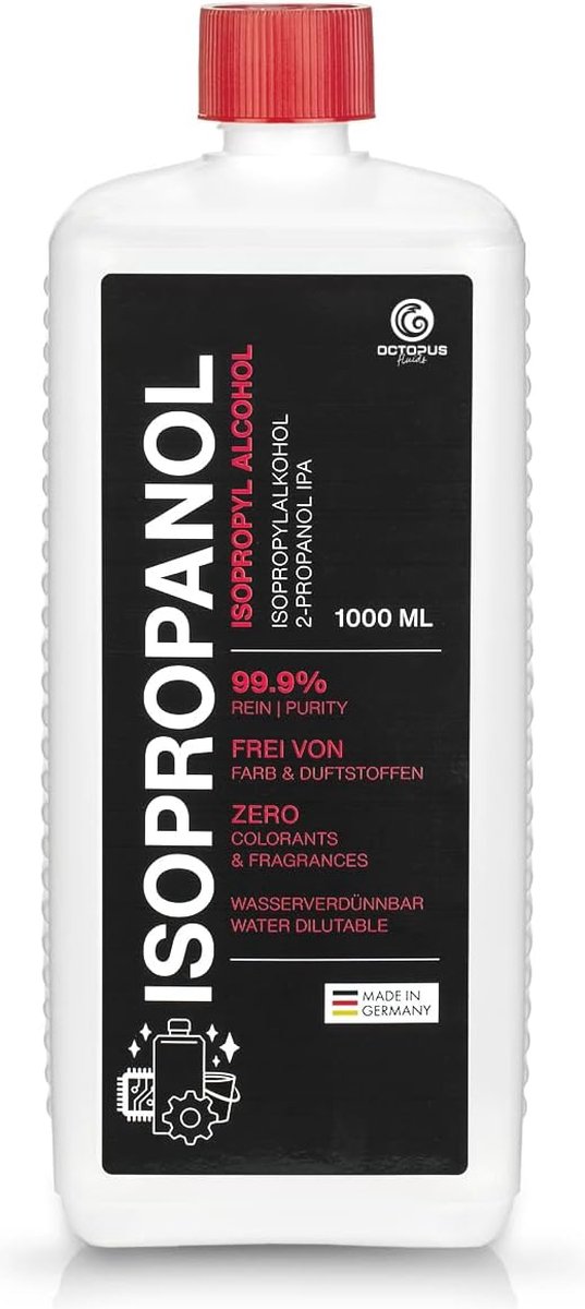Reinigingsalcohol 99,9% - 1L Isopropanol voor Huishoudelijk en Industrieel Gebruik