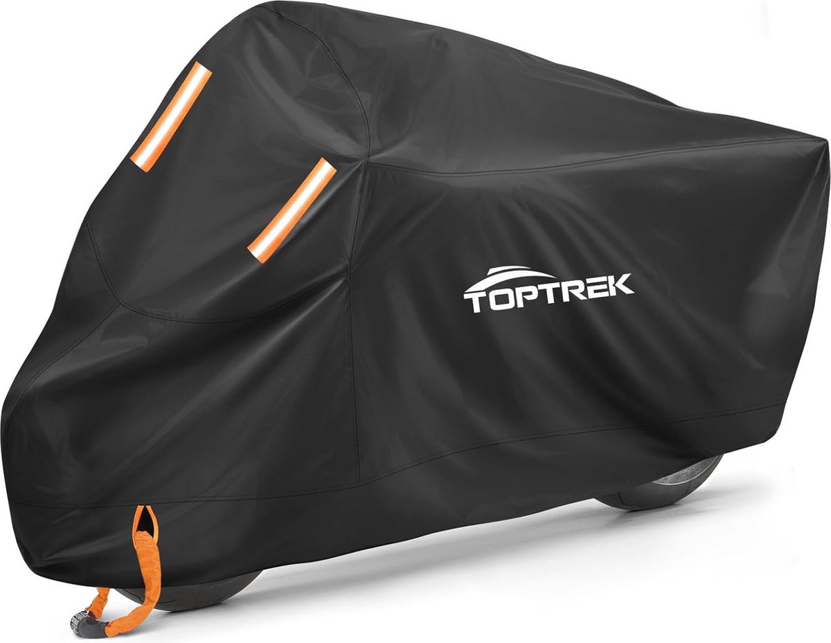 Waterdichte Motorhoes van 210D Oxford-Stof - Ademend en Beschermend Afdekzeil voor Motorrijden (245 x 105 x 125 cm)