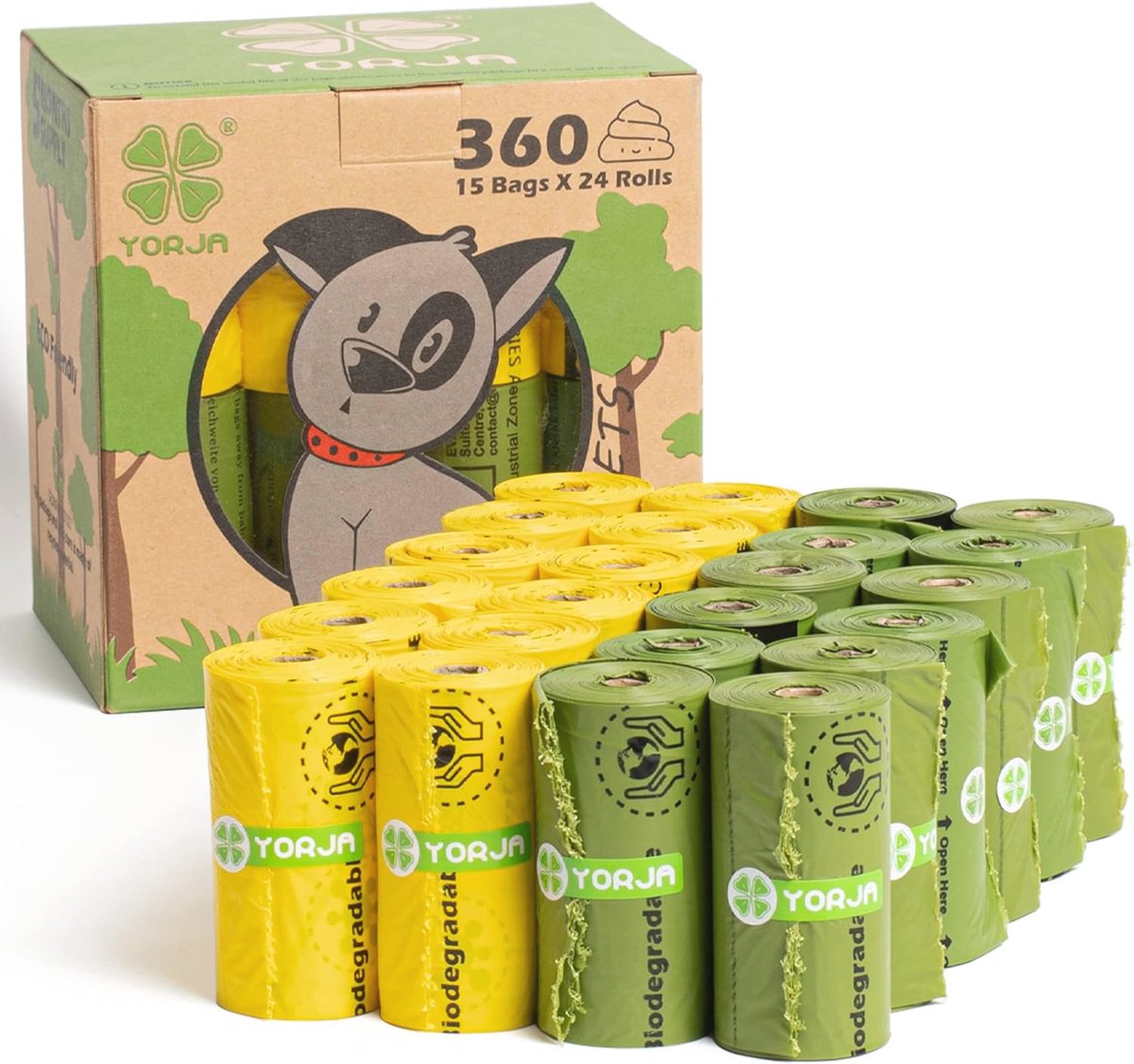 Biologisch Afbreekbare Hondenpoepzakjes - 360 Stuks, Extra Dik en Sterk, 100% Lekvrij