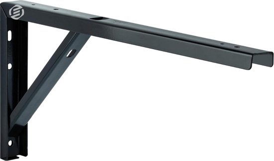 QLS BOX1 Wandhouder Voor Dakkoffer – Opbergrek Voor Ski’s, Surfplank, Tuingereedschap – Instelbare Breedte 33-57 Cm, Zwart