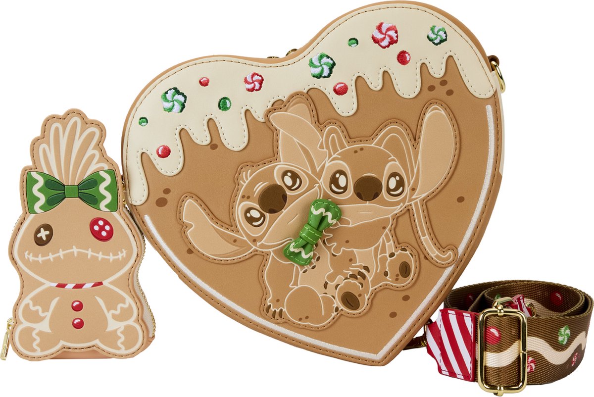 Disney Loungefly Crossbody Bag Stitch & Angel Gingerbread