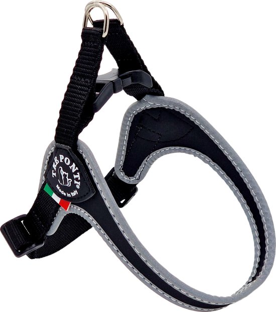 Tre Ponti Fibbia Basic Tuig Zwart&Reflecterend - Hondenharnas - 48 - 62 cm