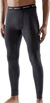 Heren Merino wollen thermo broek - Core Wool - Warme thermolegging voor mannen - Zwart / S