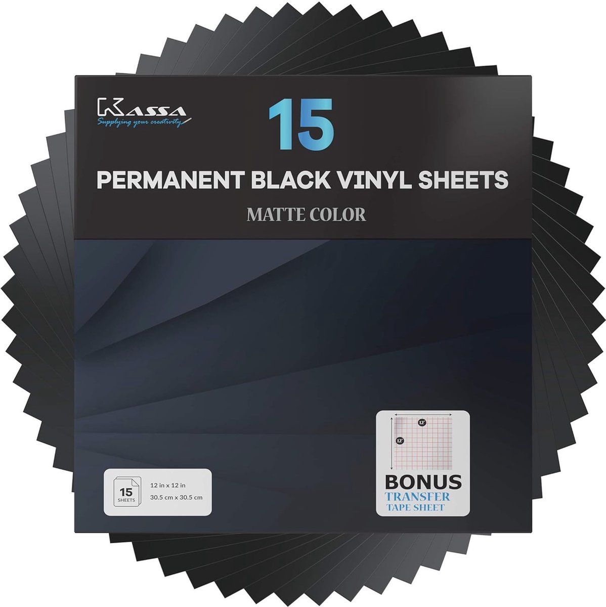 Zwarte Vinylplaten (15 Pack, 12" x 12") - Zelfklevende Ambachtelijke Buiten Vinylbundel voor Snijmachines