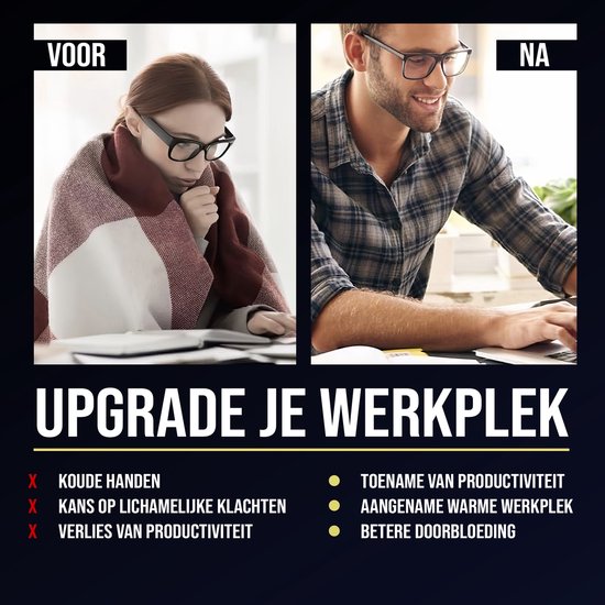 De WarmeMat Verwarmde bureau onderlegger - Zwart - 65 x 45 cm