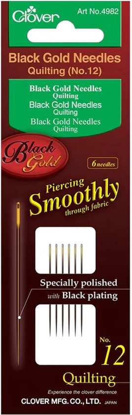 Clover 4982 Black Quilting Needles - 6 stuks - nr. 12