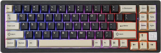 Yunzii - AL71 - Zwart - Aluminium Mechanisch Draadloos Toetsenbord - 68% - Qwerty - Gaming Keyboard - RGB Lichten - Crystal White Switch