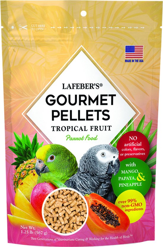 Foto: Lafeber tropical fruit gourmet pellets parrot vogelvoer 567 g