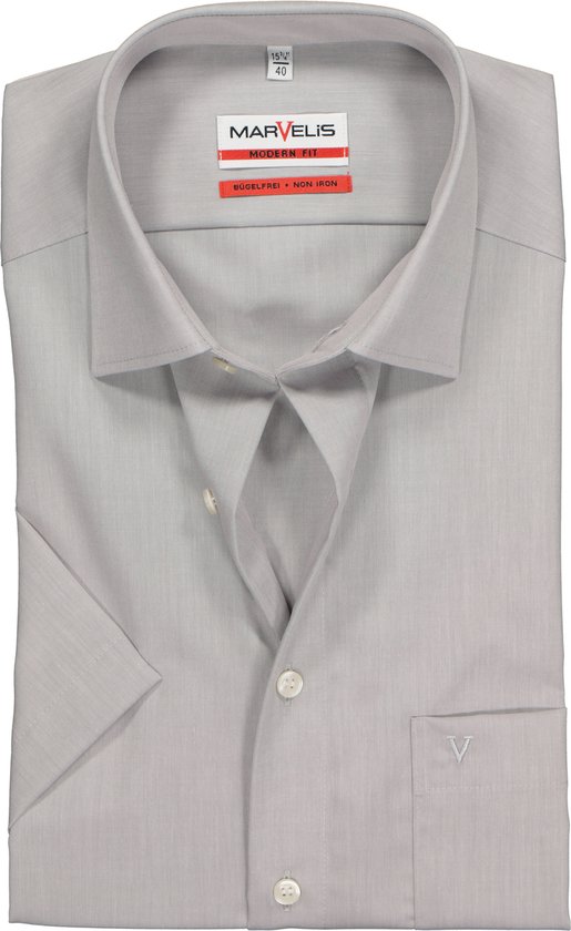 Chemise MARVELIS modern fit manches courtes gris Ne se