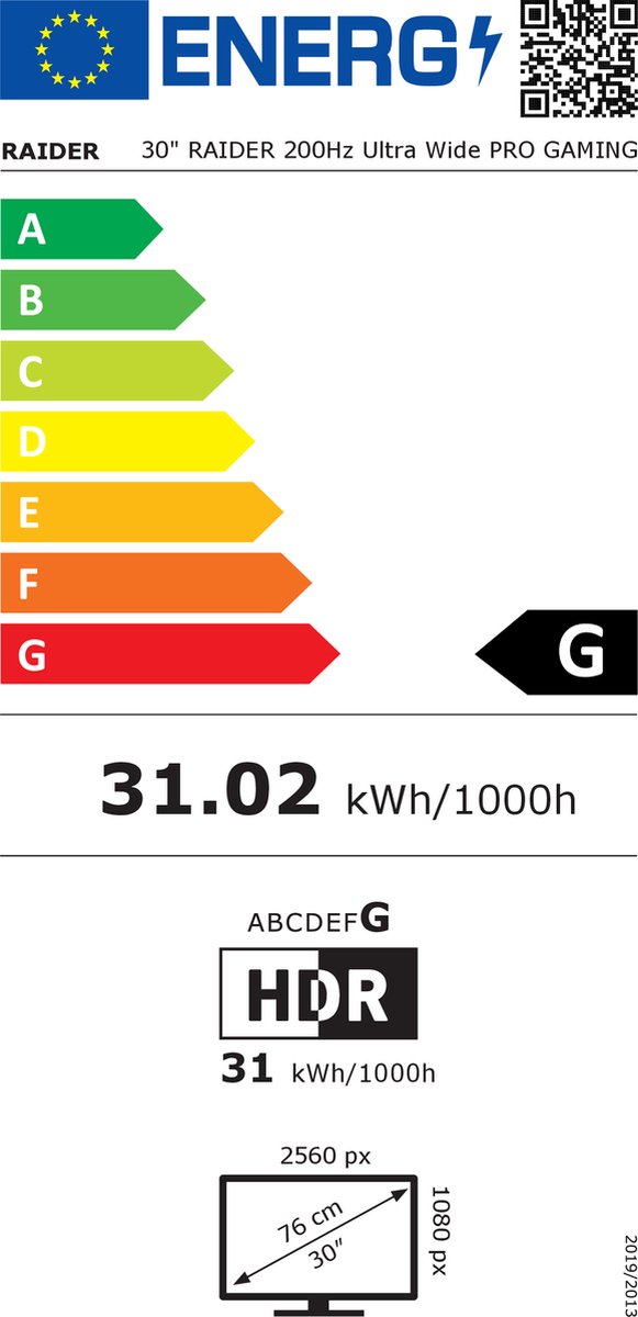 RAIDER Ultra Wide Gaming Monitor - Curved, 30 inch, 200Hz, 1 - afbeelding 3