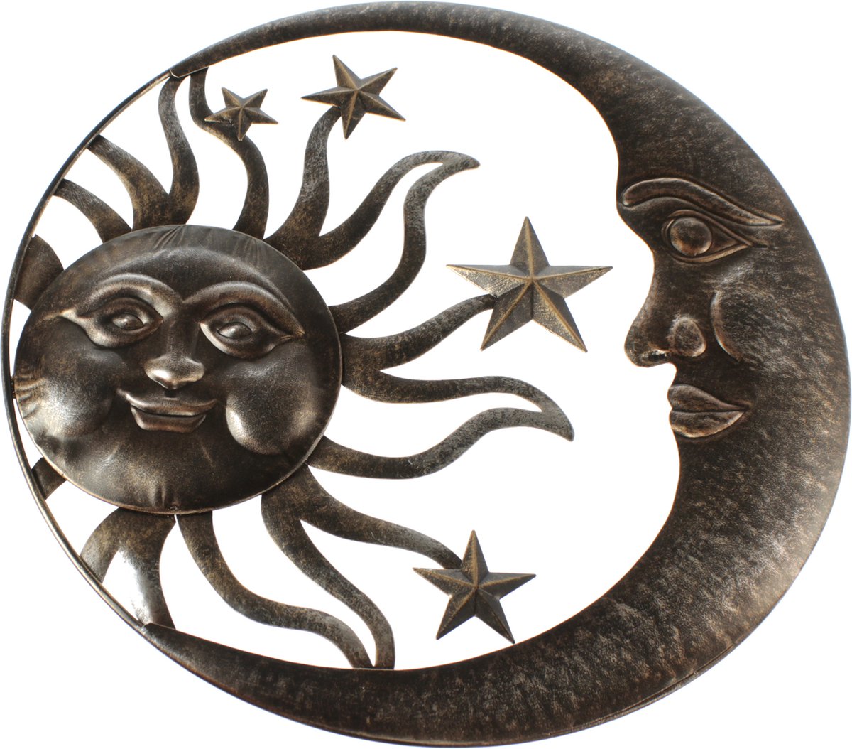 Wanddecoratie-muurdecocratie-zon, maan en sterren-Metalen wanddecoratie-Deco-wall art-Goldbach collectie