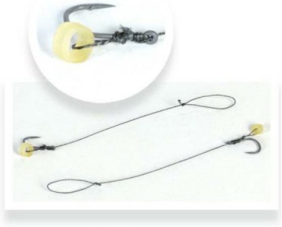 Filex Method Feeder Braided Rig w/ Elastic Band - #10 - 0.12mm - 2 stuks - Method Feeder Onderlijn met Bait Band - Witvissen van Merkloos — afbeelding 2