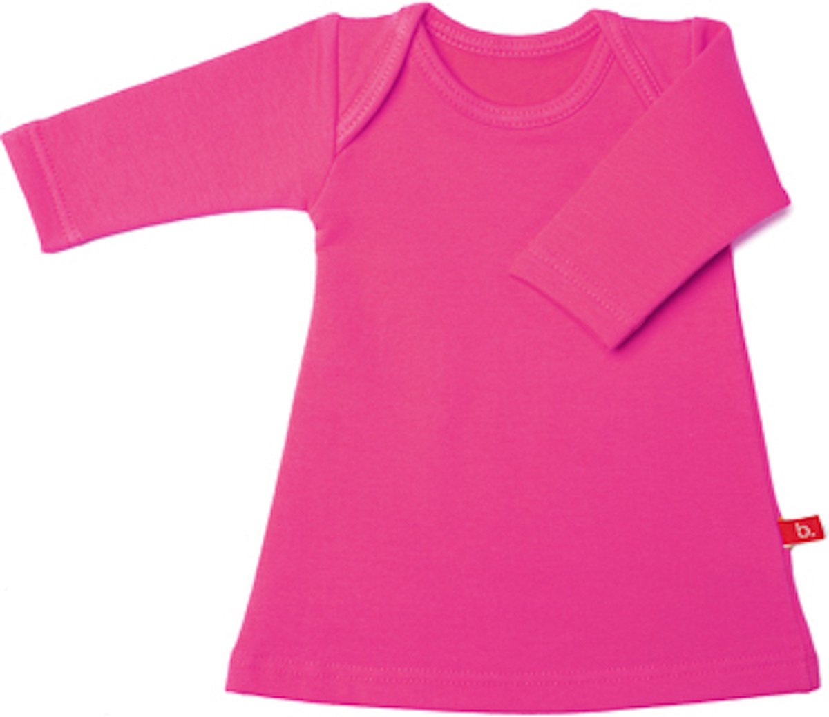 Jurkje lange mouw bio sweatstof fuchsia 50-56