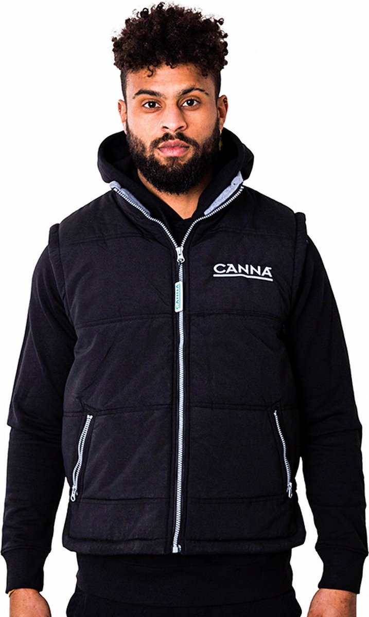 Bodywarmer zwart met CANNA logo man S