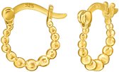 Joy|S - Zilveren oorringen 10 mm / 2.7 mm - Dots - Franse sluiting - balletjes / bolletjes - gold plated