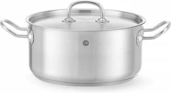 Casserole Basse VIER 30cm Acier Inoxydable 18/10 - Fond Induction 3 Couches - Pour Tous Feux