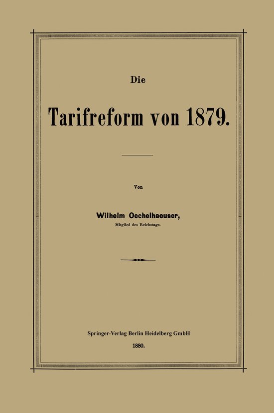 Die Tarifreform von 1879 - cover