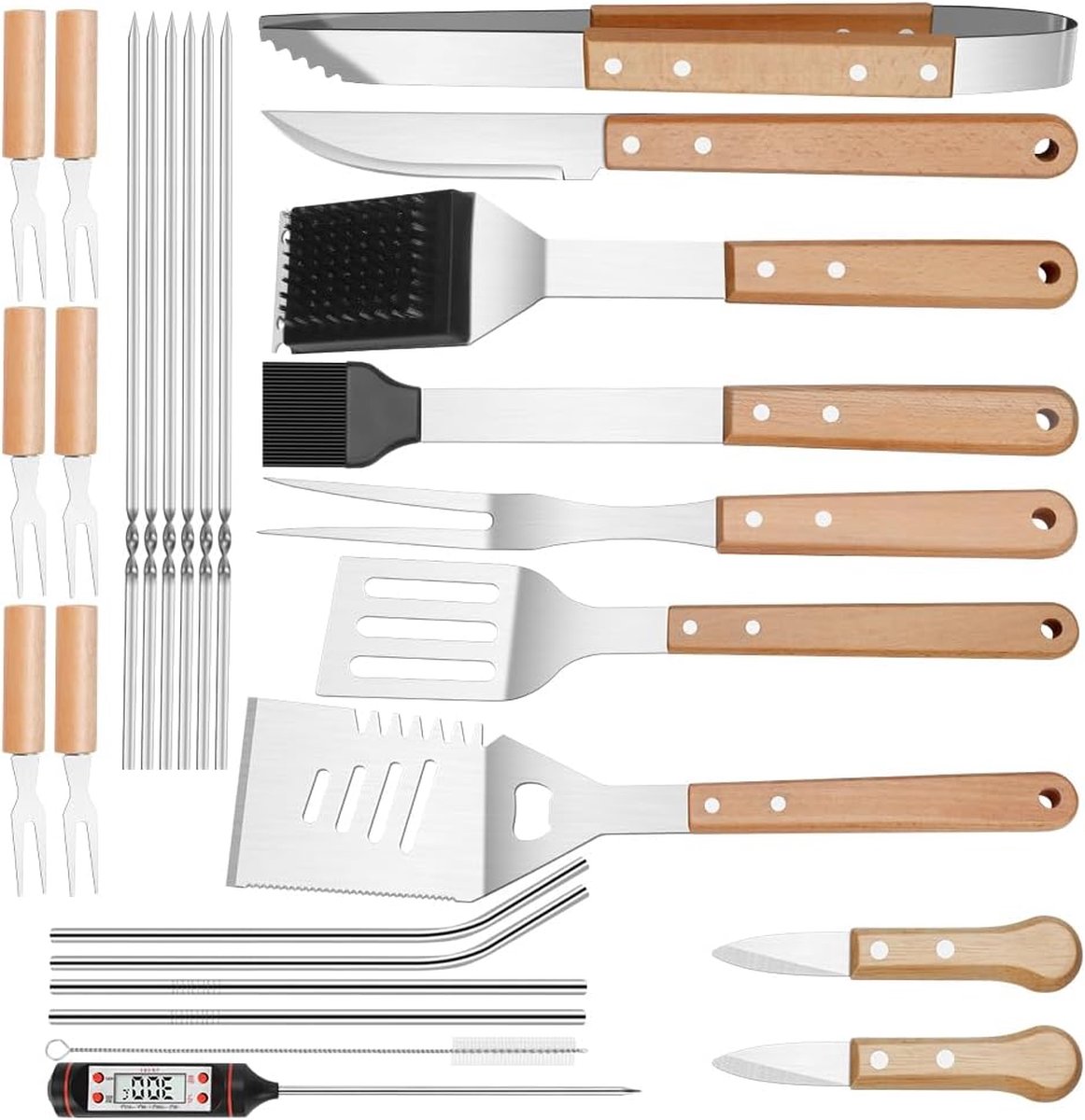 Luvetrex ® Uitgebreide 28-Delige Gereedschapsset met Grillmat voor Tuin en Camping