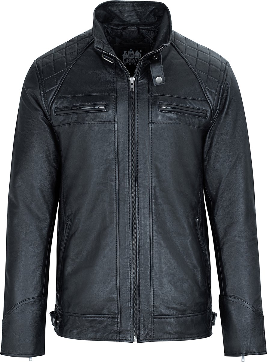 Urban 5884® - Skimo- Leren jas -Heren jas - Zwart - Maat XL