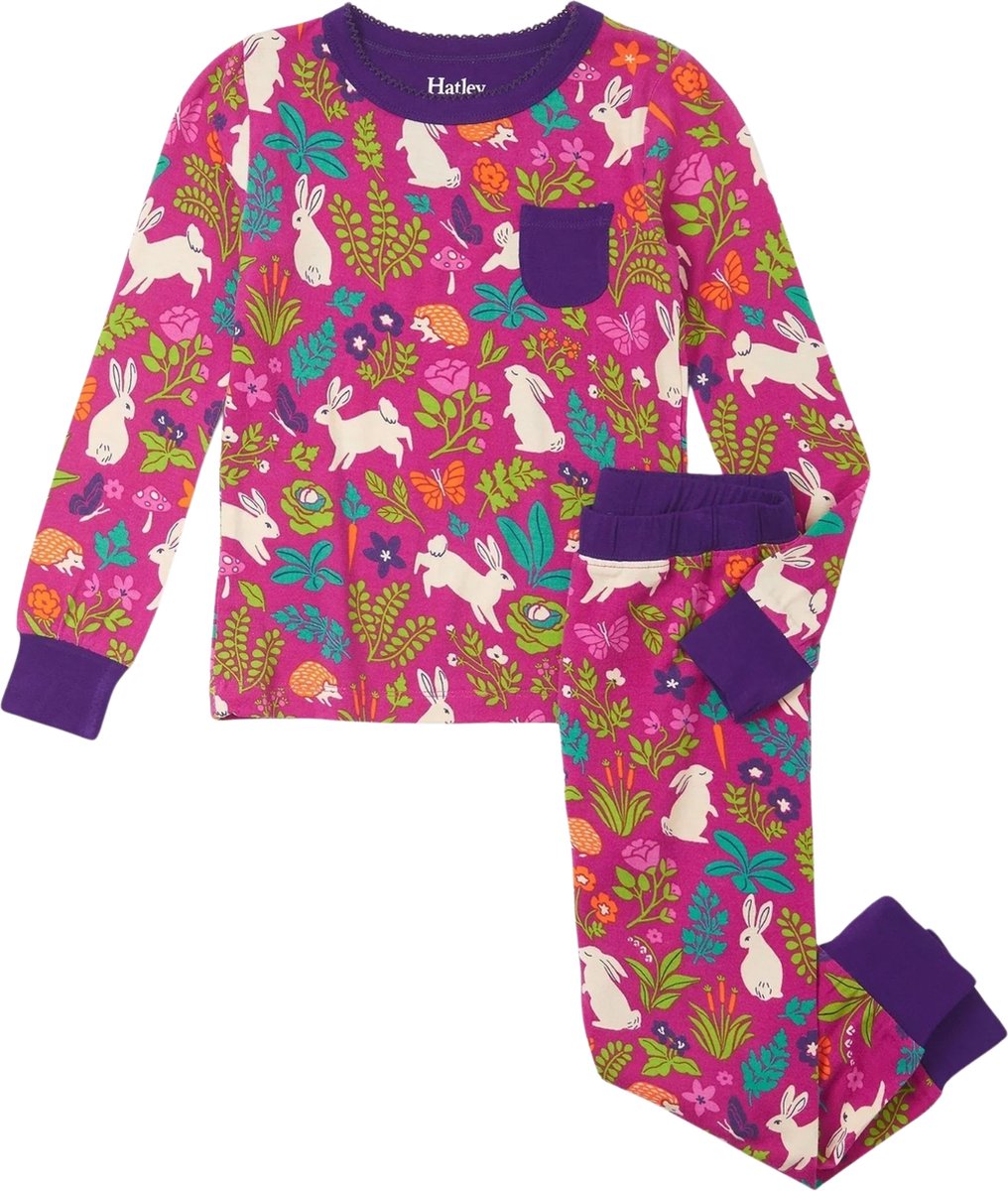 Hatley pyjama meisje Storybook Bunnies Bamboo-128 Festival Fuchsia