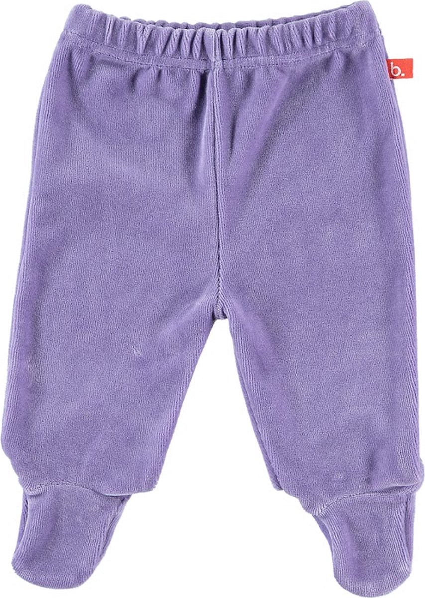 Baby broekje velours met voet lila 62