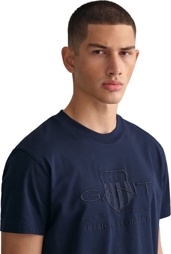 Gant D1 Tonal Archive Shield T-Shirt Manche Courte Blauw S Homme