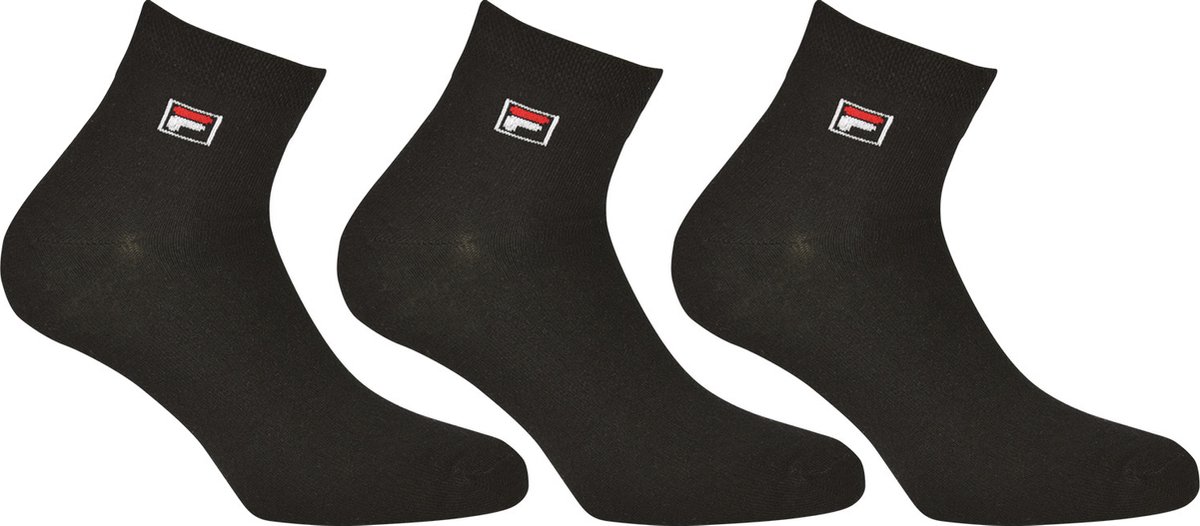 Fila – Set van 3 paar unisex enkelsokken Zwart