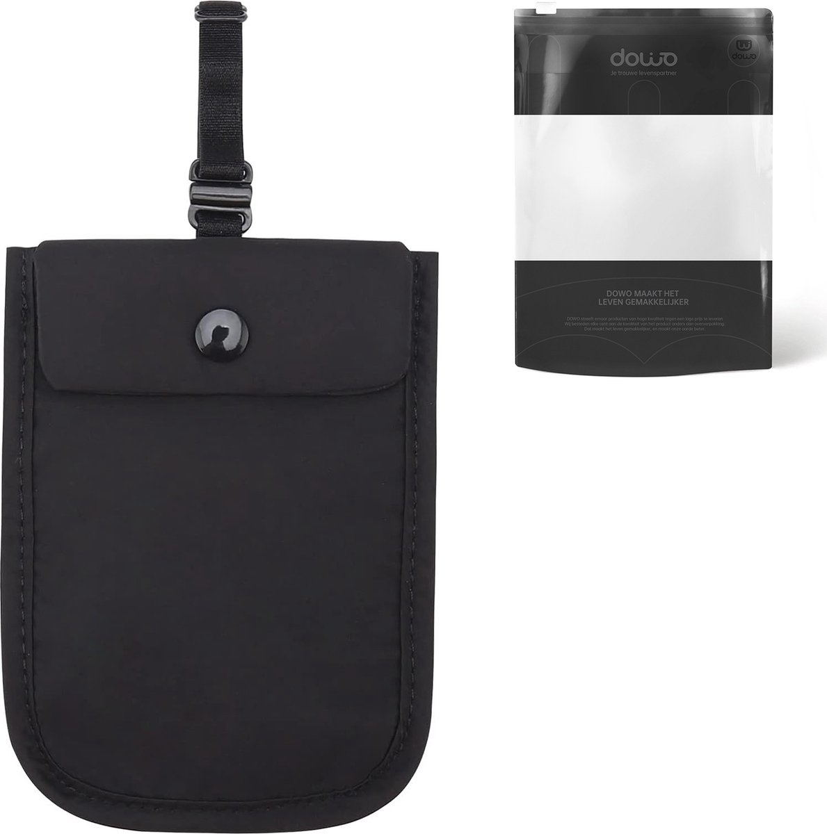 DOWO® Bra Stash Money belt - Reis BH Tasje - Undercover Portemonnee – Zwart