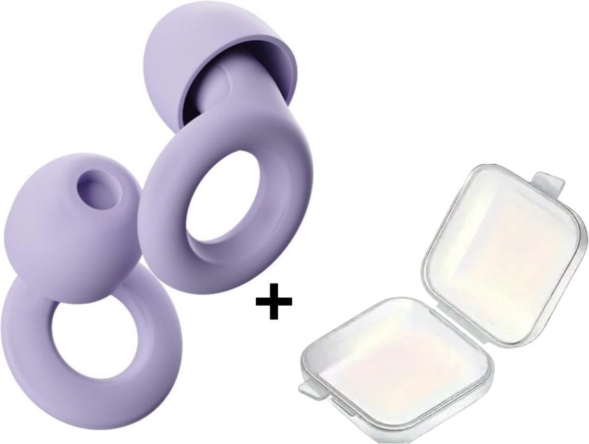 Goedkoopste Oordoppen Slapen - Oordoppen Festival - Loop Earplugs Quiet - Met Doosje - Overprikkeling - Loop Earplugs -Oordoppen Snurken - SNR 26 dB Demping - Lila - Festival Oordopjes - Herbruikbare Gehoorbescherming - Siliconen Slaap en Gevoeligheid - 8 Dop