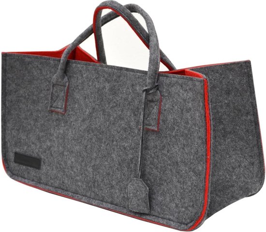 Rubberneck Multifunctionele Vilten Tas Met Handvaten, XL Boodschappentas, Transport- of Opbergtas, 50x25x25cm, Lichtgrijs