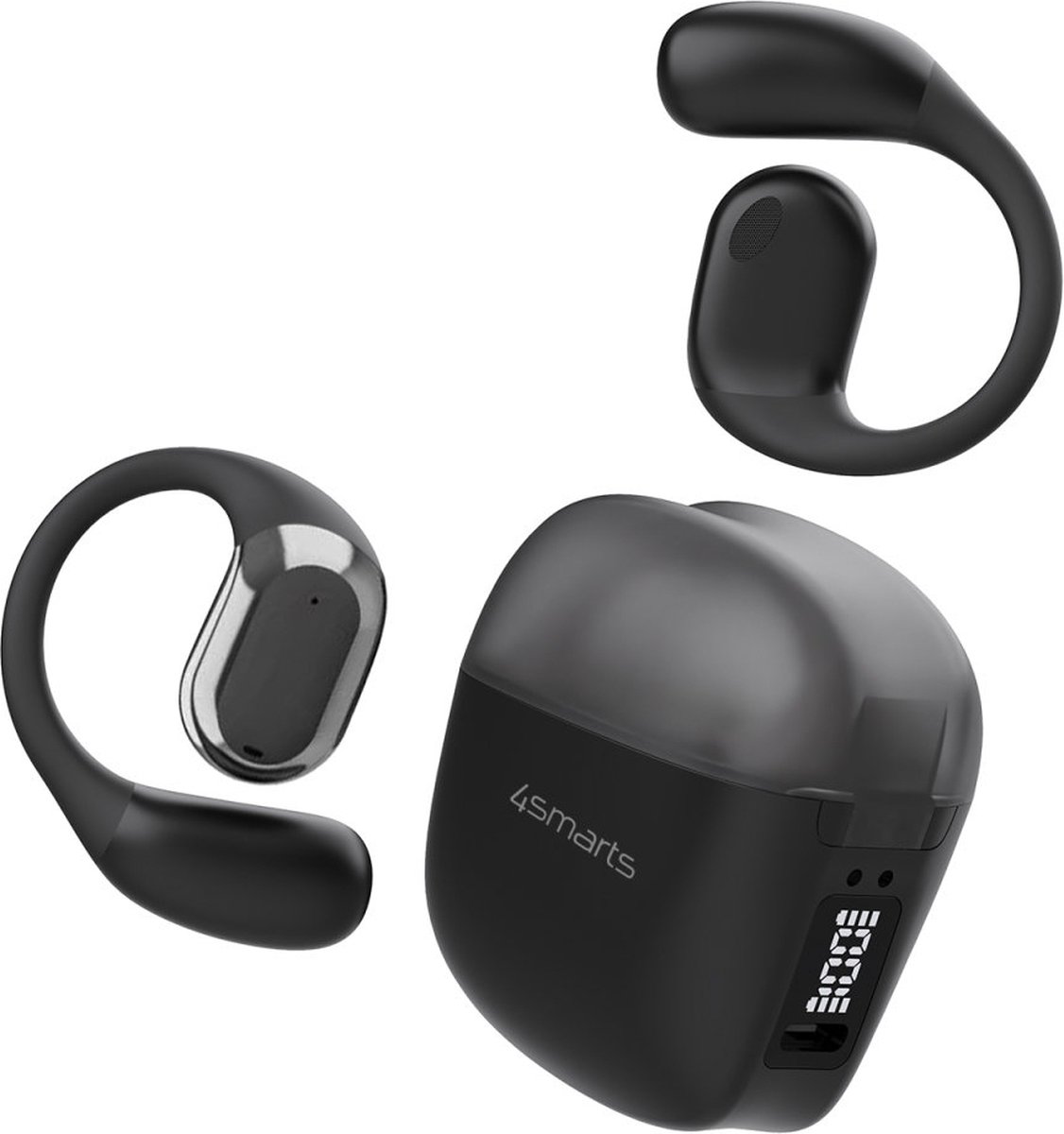 4smarts OWS SkyBuds Draadloze Oordopjes 5.4 Bluetooth Oortjes met Oorhaken Zwart - Geschikt Voor Hardlopen - Ingebouwde Microfoon
