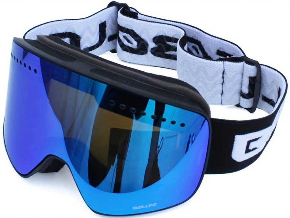 Bovista Skibril - Ski Zonnebril - Dames - Heren - Wintersport - Winddicht - UV-Bescherming - Ski Gadgets - Zwart Met Blauw