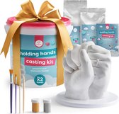 chuckle - 3D Gipsafdruk Set - Handafdrukset - Handgietset voor Koppels en Familie met Goudverf - Eenvoudig te Gebruiken - Uniek Cadeau en Souvenir voor Jubilea - Verjaardagen en Kerstmis