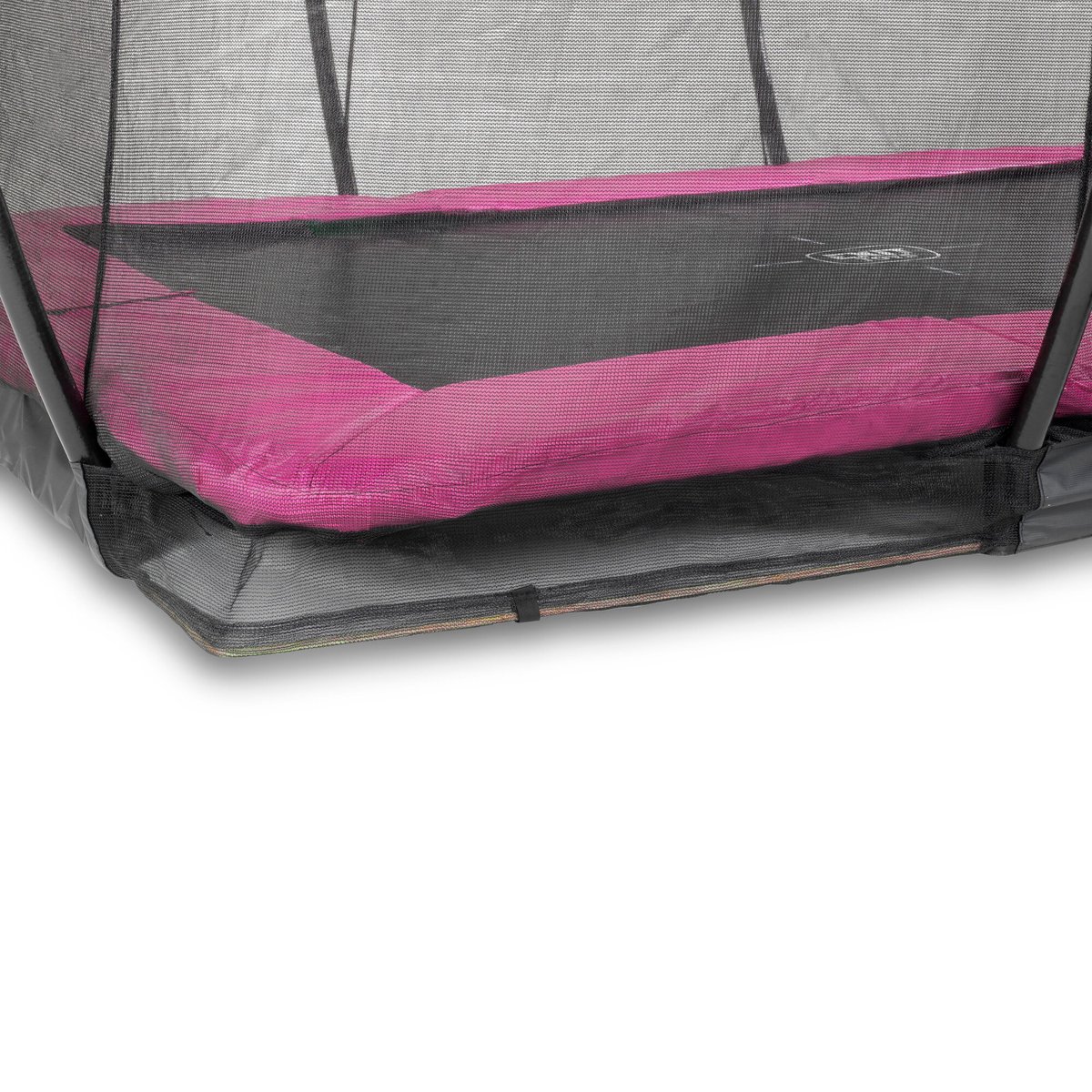 EXIT Silhouette inground trampoline 244x366cm met veiligheidsnet - roze
