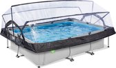 EXIT Soft Grey zwembad 300x200x65cm met filterpomp en overkapping - grijs