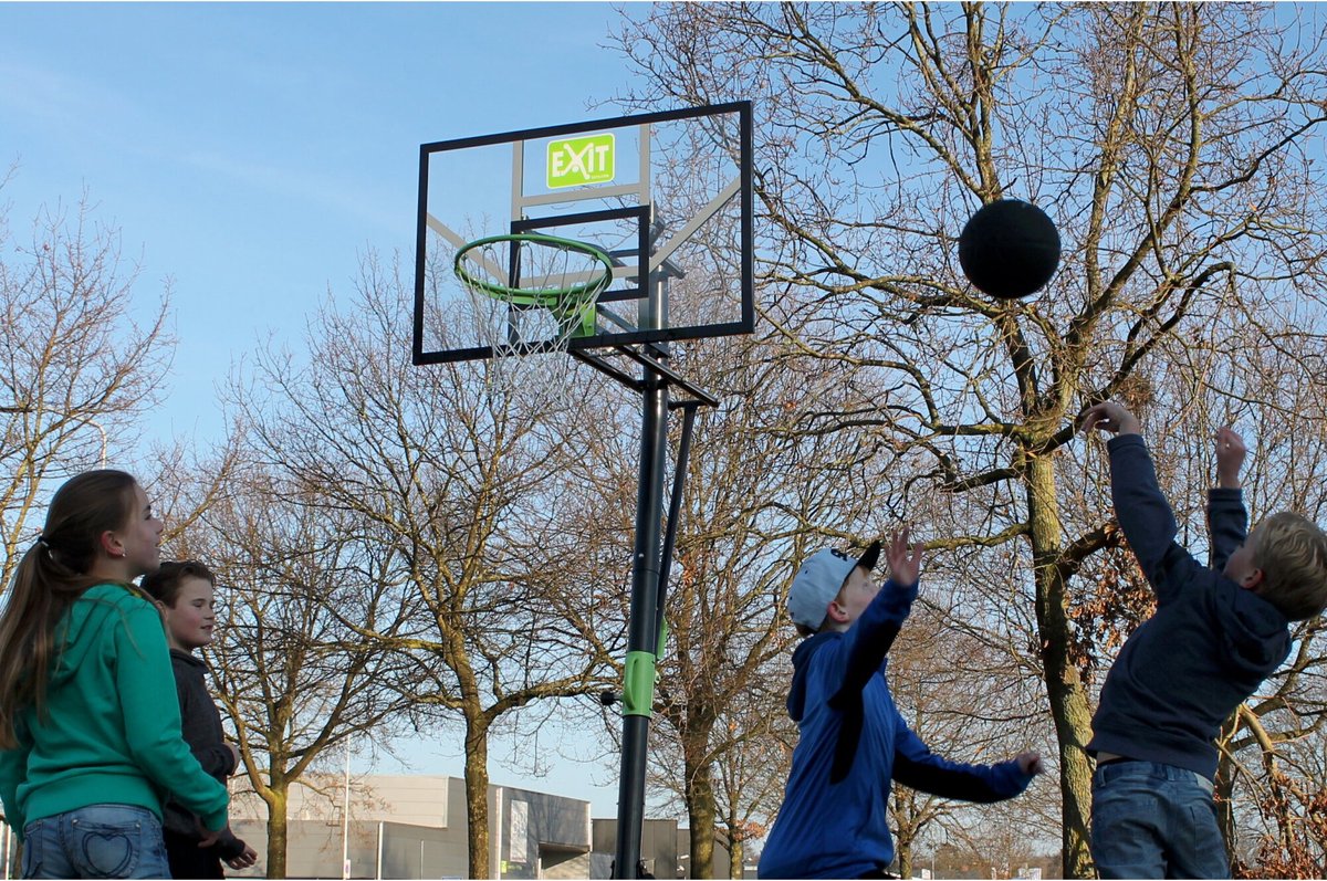 EXIT Galaxy basketbalbord voor grondmontage - groen/zwart