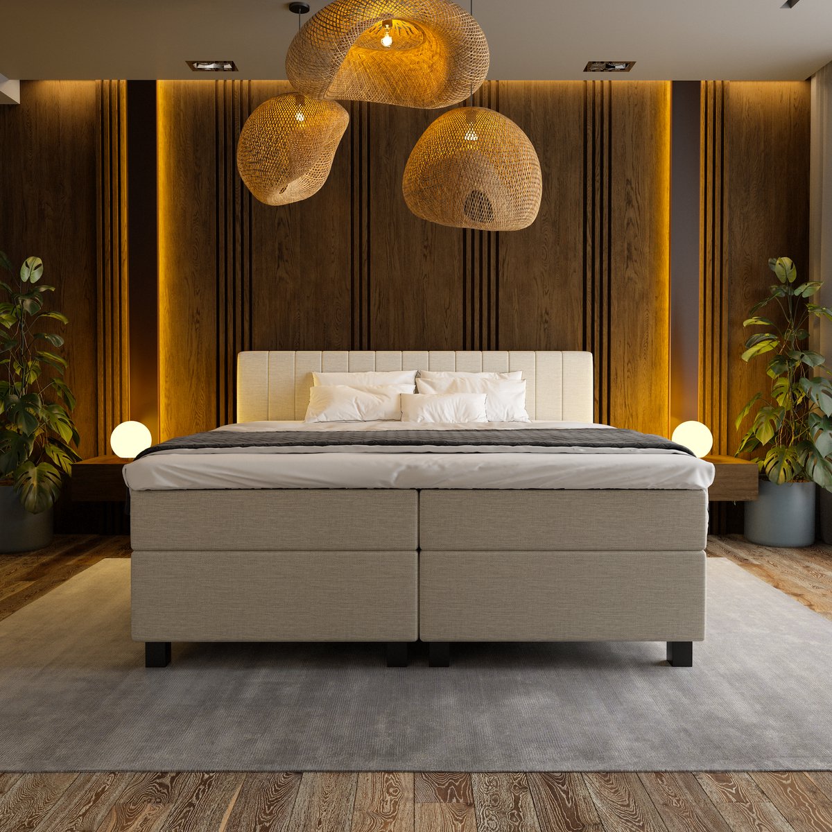 Mörgenn Douze Boxspring Beige 120x200 cm met Dekbed en - afbeelding 3