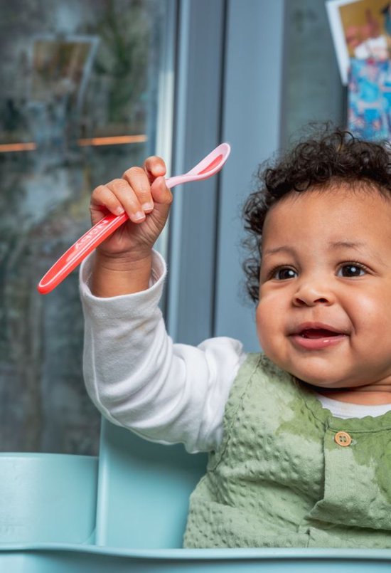 Nûby - Zachte en warmtegevoelige lepeltjes voor baby - Roze - 3 stuks - 3+ maanden van Nûby — afbeelding 4