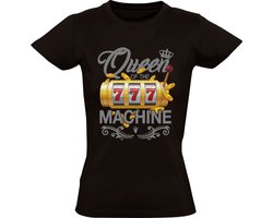 Queen of the 777 Machine Dames T-shirt - casino - jackpot - gokken - slot machine - kaarten - kansspel - geluk - retro