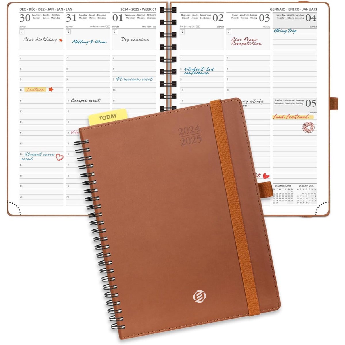 Equivera Weekplanner 2025 - Weekly Planner - Agenda - Kalender - Maandplanner - Famillieplanner